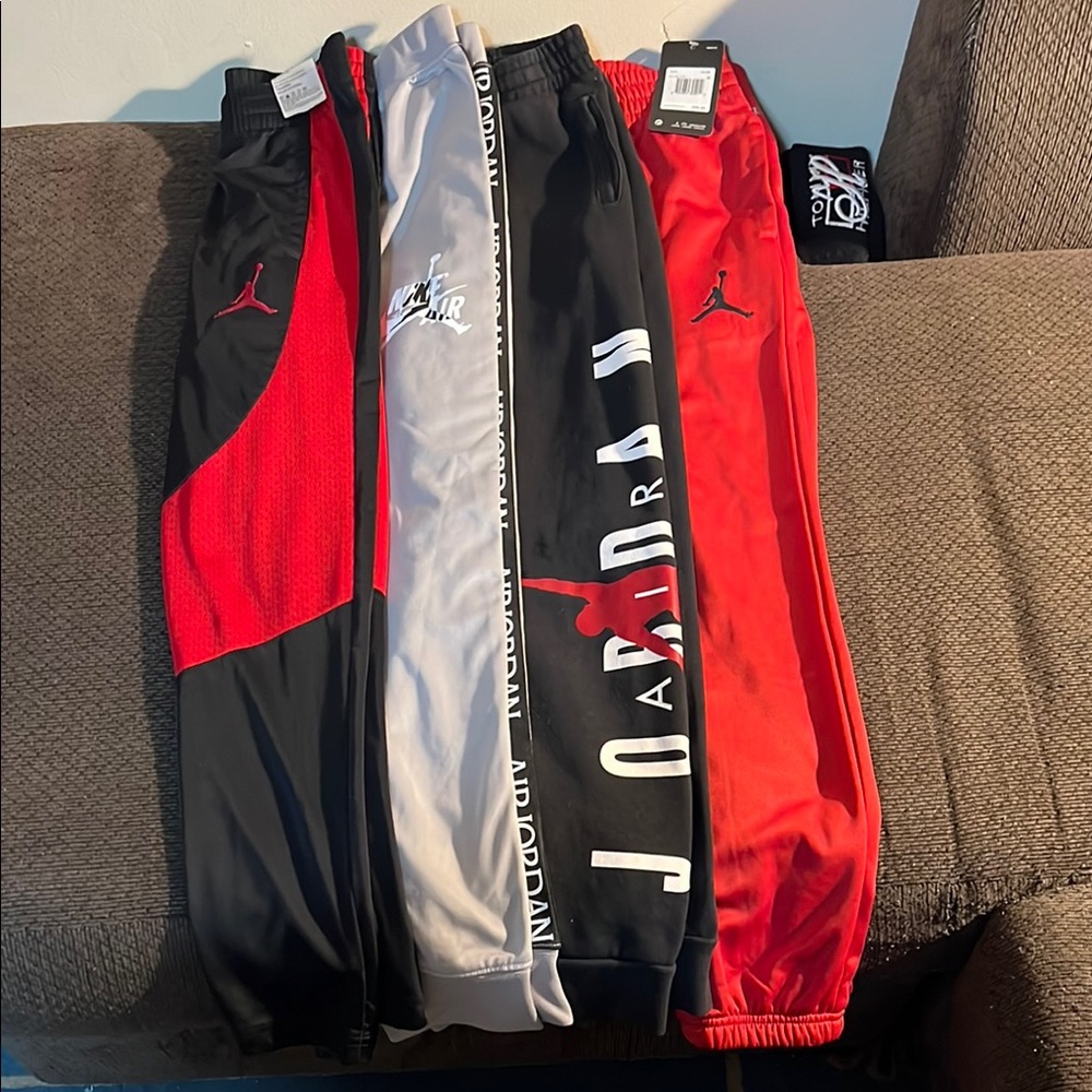 Jordan Kids' Black and Red Track Pants